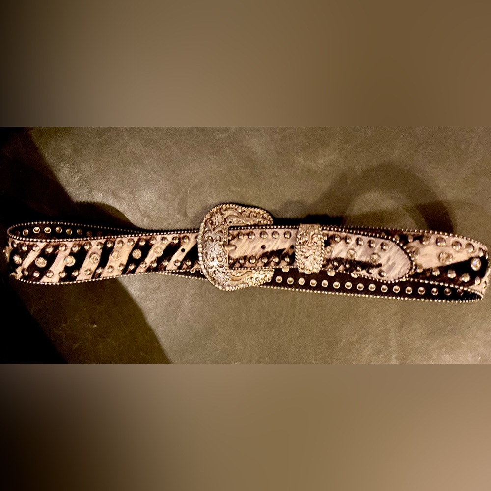 Crystal Studded Black and Silver Belt Large
